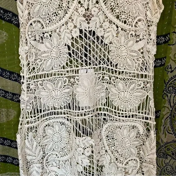 NWT For Love & Lemons Ivory Maldives Crochet Mini Dress/ Cover-Up Size Medium - Picture 6 of 15